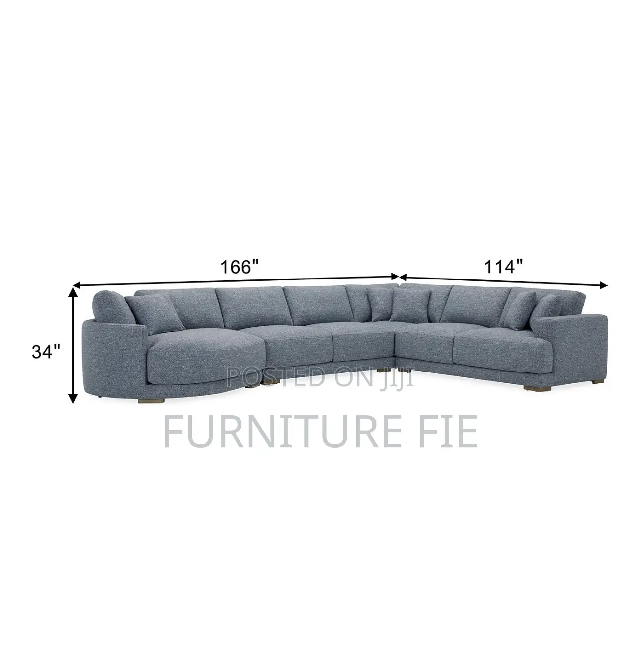 Vasher 166” 6 Seater Fabric Sectional Sofa With Cuddler.Usa.