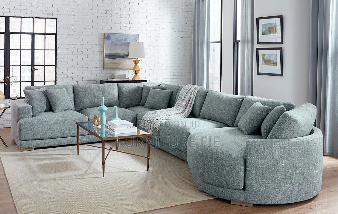 Vasher 166” 6 Seater Fabric Sectional Sofa With Cuddler.Usa.
