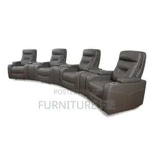 Jabarr 7-Pc. Beyond Leather Theater Seating With 3 Consoles