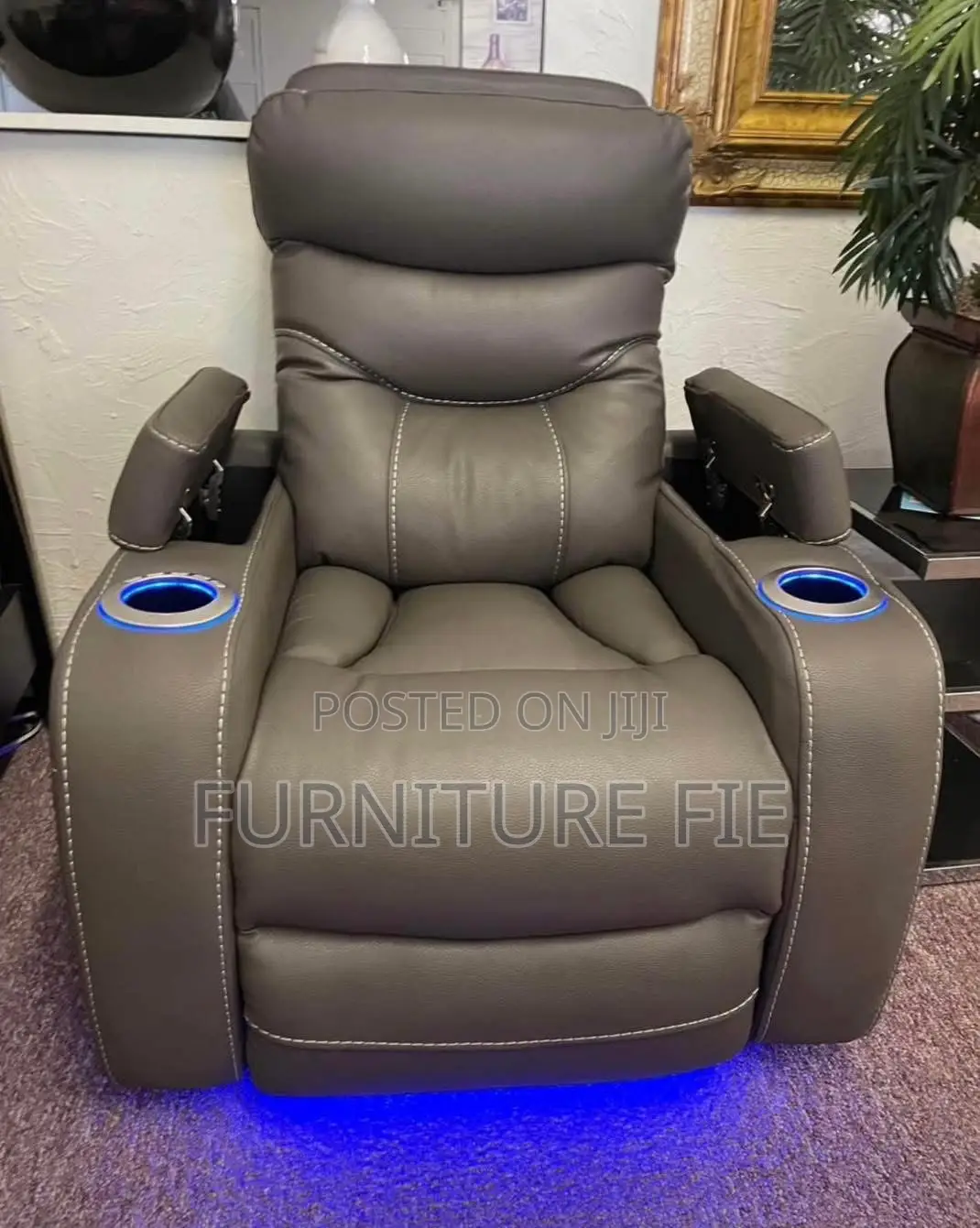 Jabarr 7-Pc. Beyond Leather Theater Seating With 3 Consoles