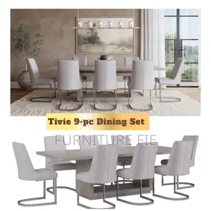Tivie 9 Pc Dining Set (Rectangular Table + 8 Dining Chairs)