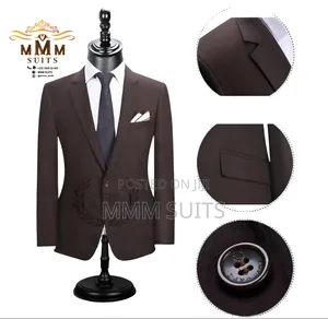 Official 2-Piece Quality Men Suit in Coffee Brown