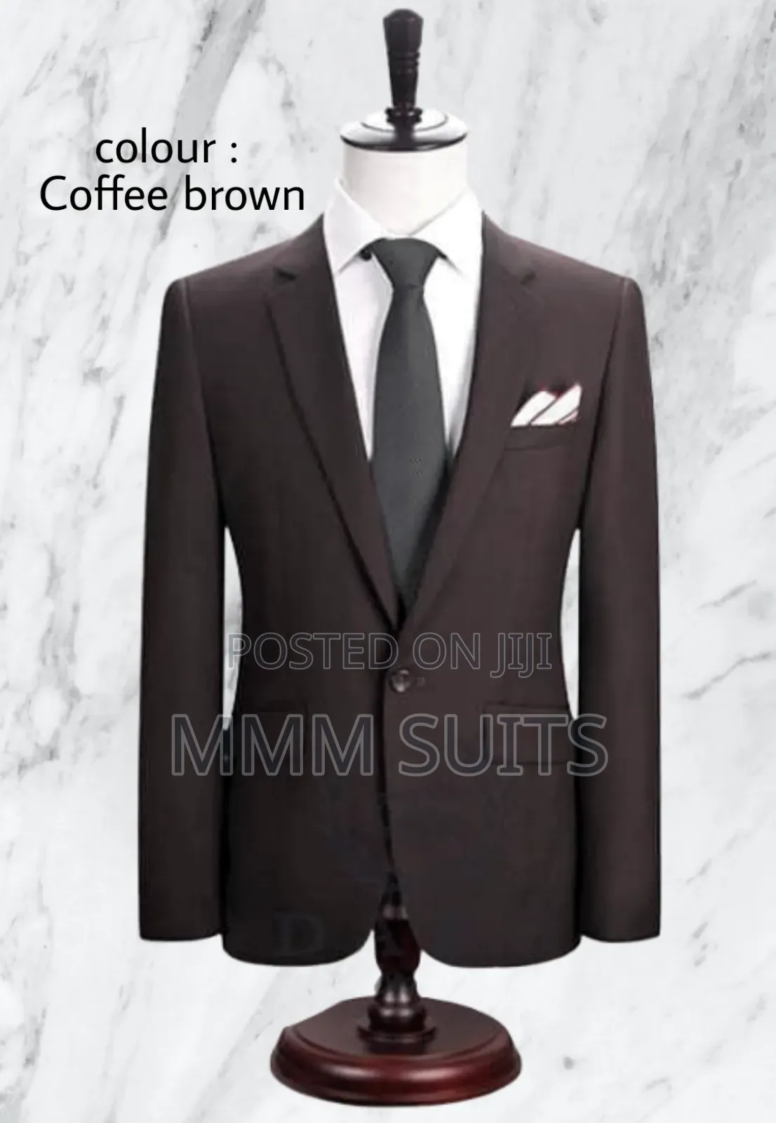 Official 2-Piece Quality Men Suit in Coffee Brown