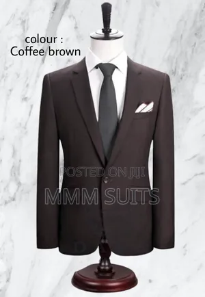 Official 2-Piece Quality Men Suit in Coffee Brown