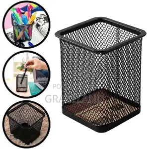 2in1 Desktops Pen-Pencils Pot for Office-School Metal Pots