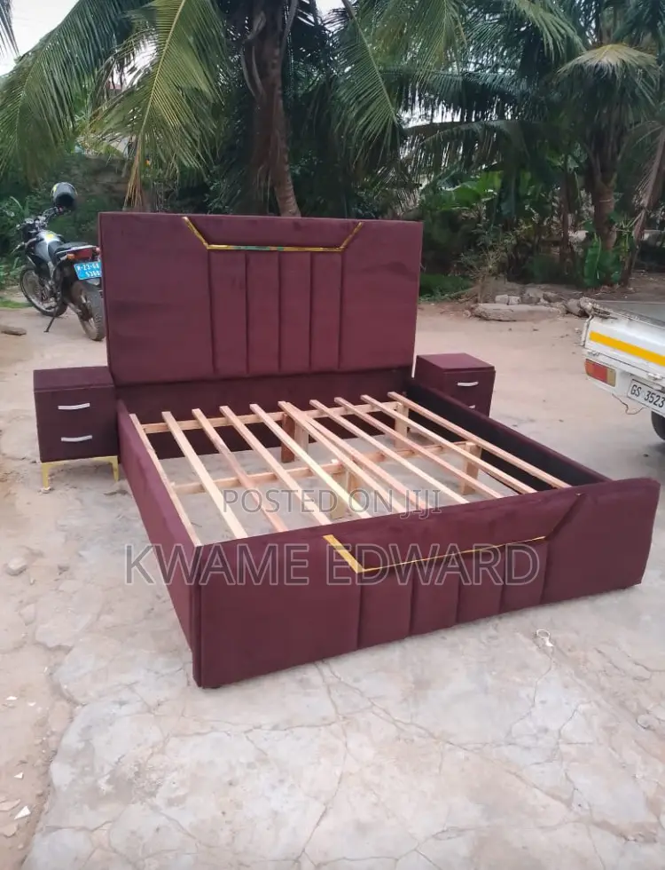 King Size Bed Frame With Two Nightstand