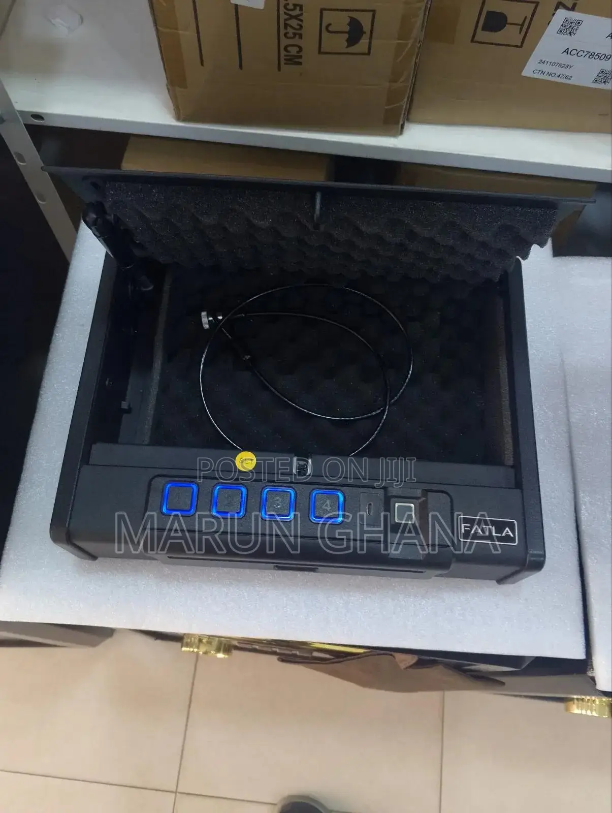 Gun Safe Locker Box With Finger Lock & Security Wire - 8 Kg