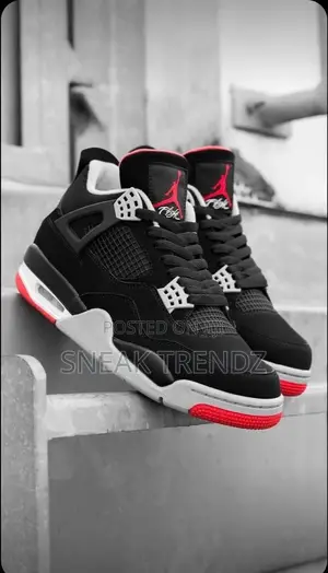 Air Jordan R4 Bred Black Red N Grey