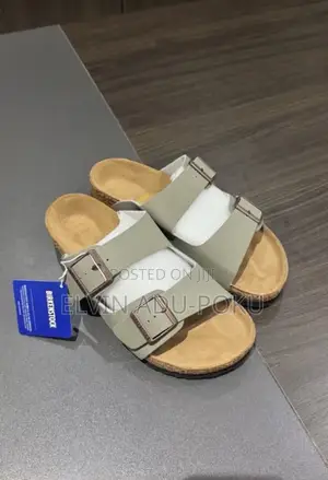 Birkenstock Arizona Birkibuc Stone Sandals.
