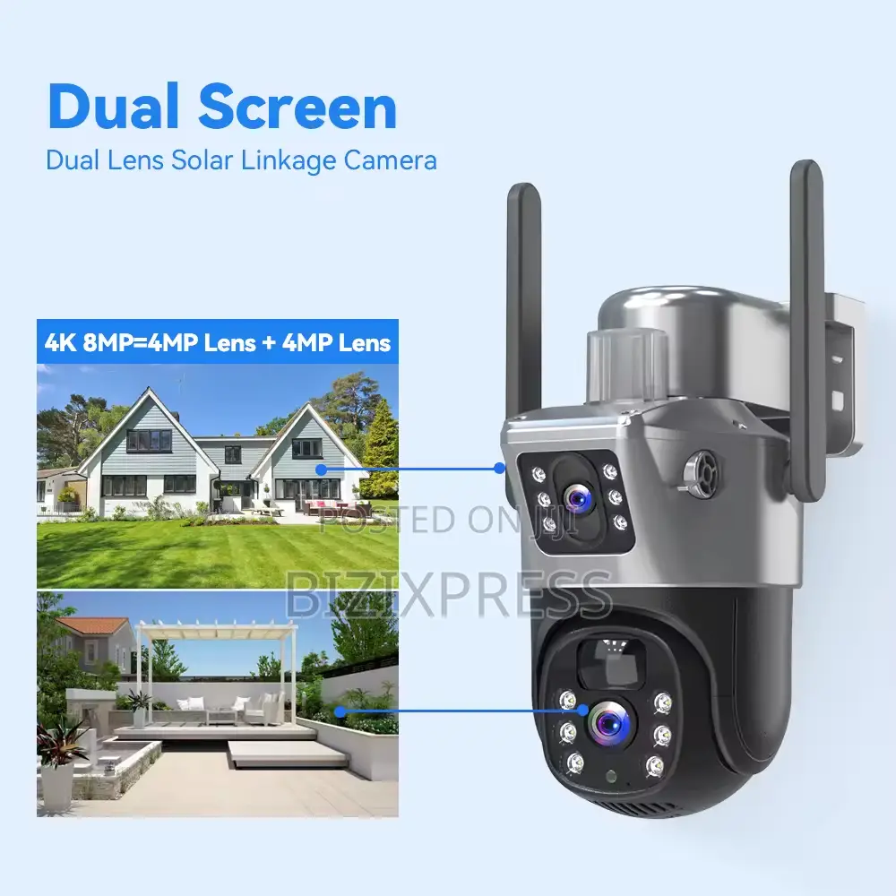 Double Lens Solar Security Camera