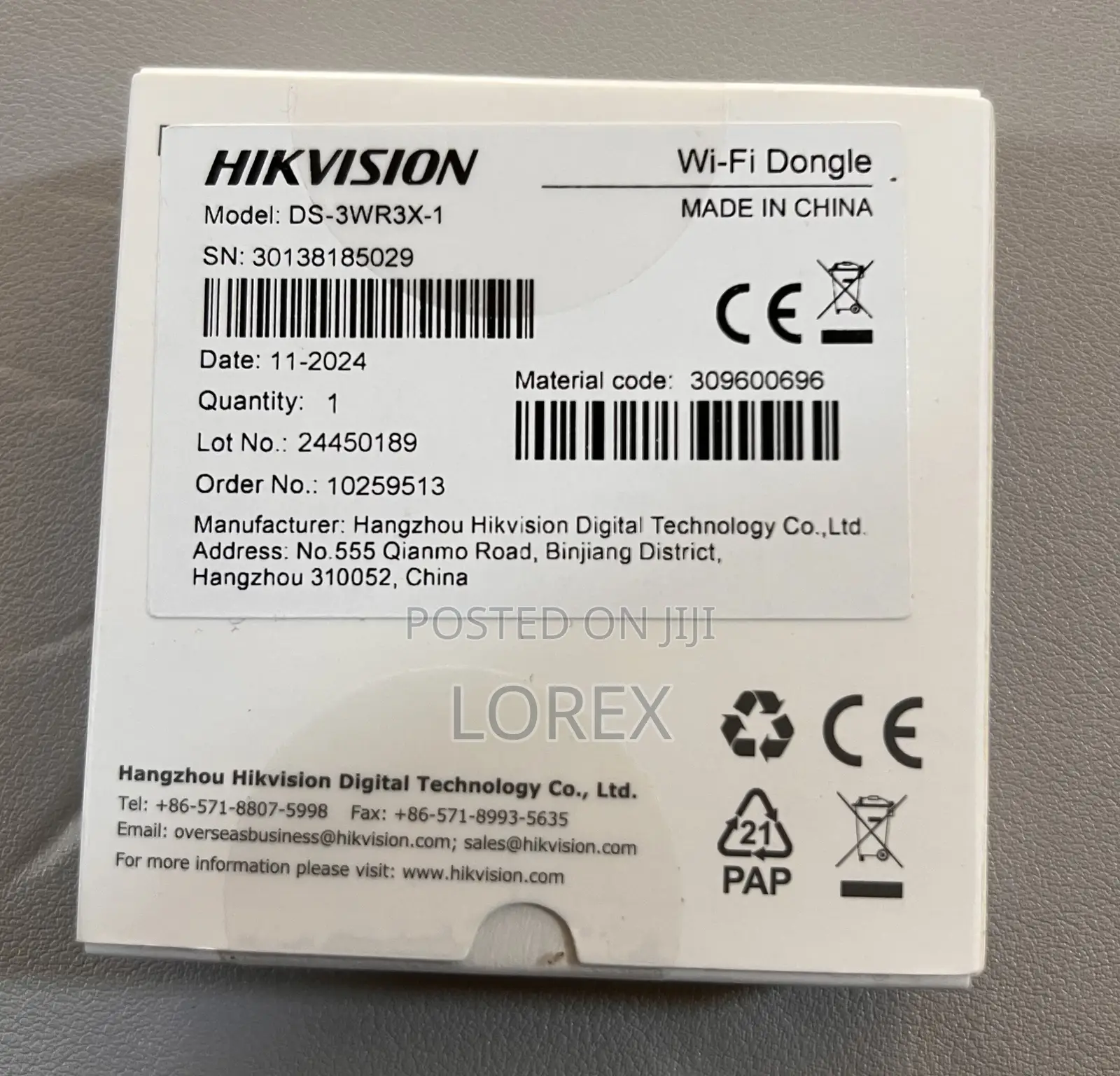 Hikvision Wifi Usb Receiver Dongle for DVR/NVR Ds-3wr3x-1