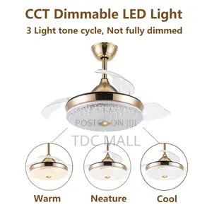 Luxury Crystal Ceiling Fanlight With Remote
