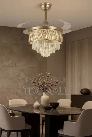 Luxury Crystal Ceiling Fanlight With Remote