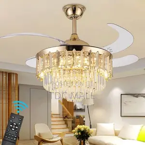 Golden Crystal Ceiling Fanlight+ Remote