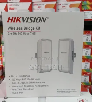 Hikvision Wireless Bridge Kit 2.4ghz 1km Ds-3wf100-Ei-2n