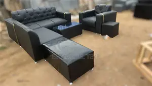 Black Americans Leather Sofa Set (Free Delivery)