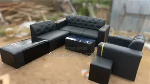 Black Americans Leather Sofa Set (Free Delivery)