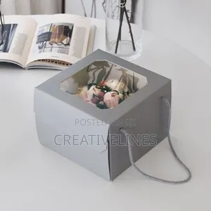 Cubic Cake Box With Rope