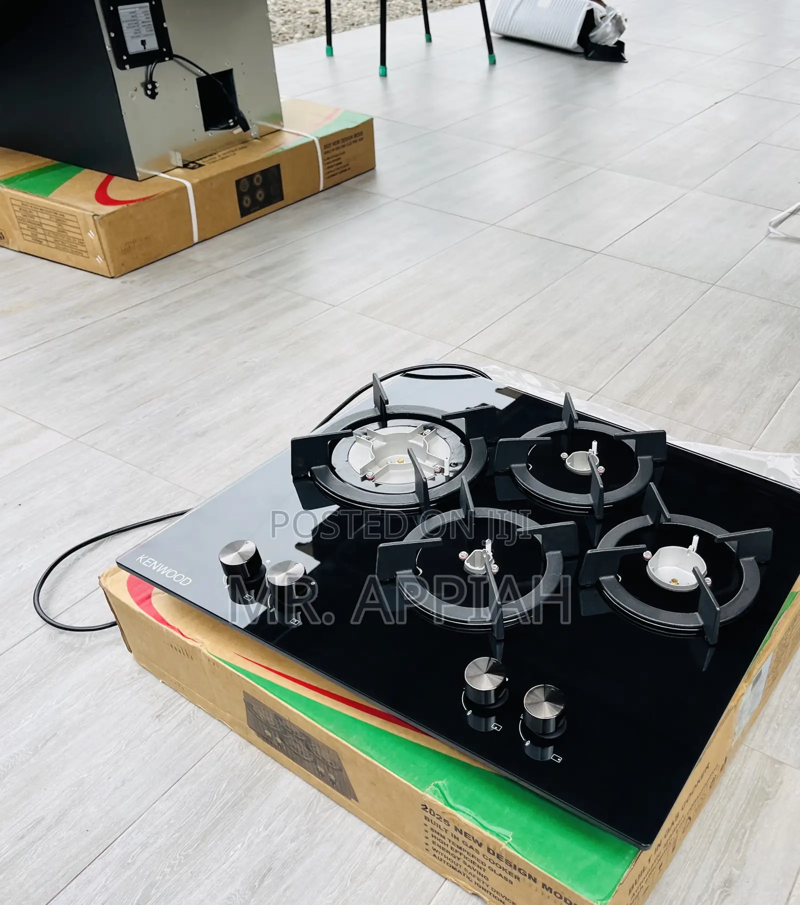 Ceramic Glass 60cm in Built 4 Gas Burner(Black) 