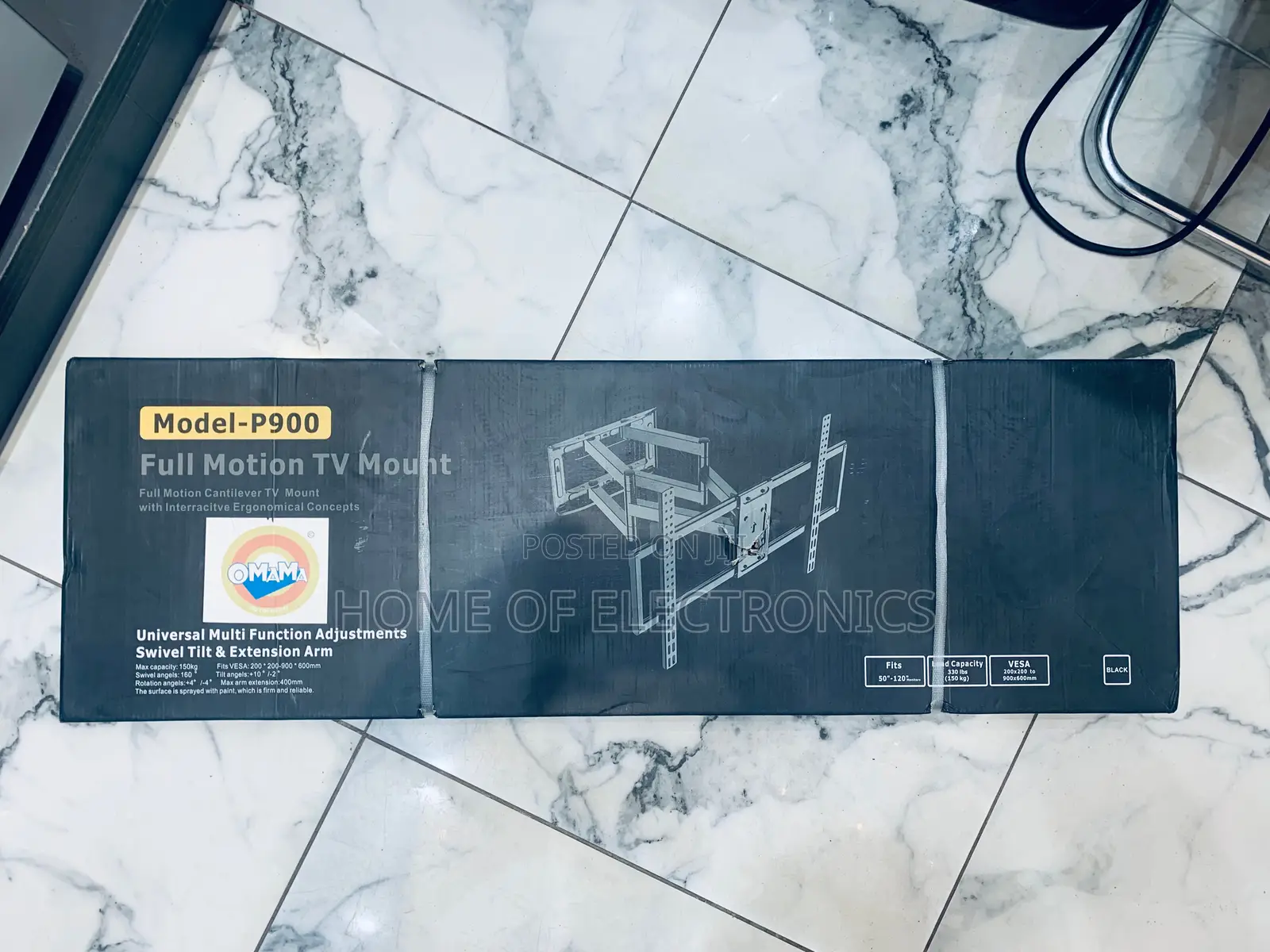 Durable Adjustable Double Arm Tv Wall Mount For 50-120 Inch