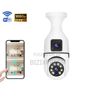 Dual-Lens Bulb Security Camera.