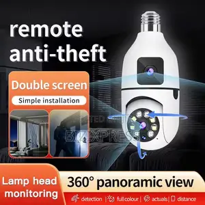 Dual-Lens Bulb Security Camera.