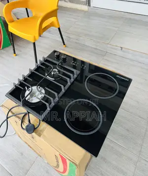 Glass Mirror Kenwood 60cm 2 Gas + 2 Electric Hob(Black)