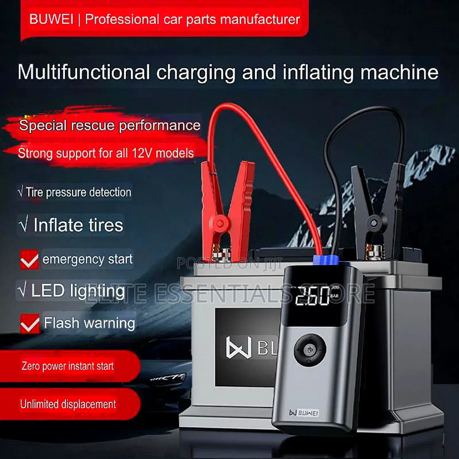Emergency Car Starter Inflating Auto Repair With Power Bank