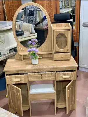 Dressing Mirror Set , Wood and White Design