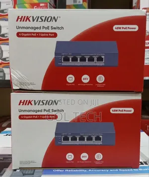 Hikvision 4 Port Unmanaged Gigabit Poe Switch 45w Poe Power