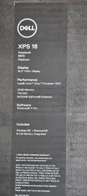 New Laptop Dell XPS 16 9640 32GB Intel Core Ultra 7 SSD 1T