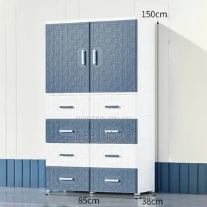 Double Door Open Baby Plastic Clothes Wardrobe