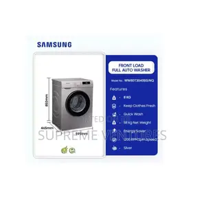 Samsung 8kg Front Load Auto Washing Machine Ww80t3040bs/Nq