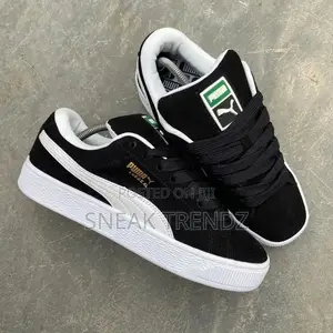 Puma Suede Big Laces Black White