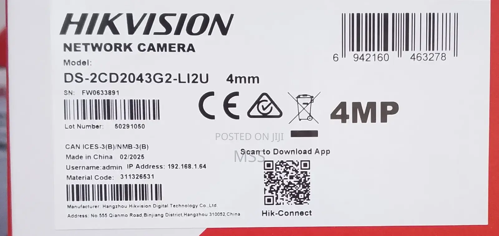 Hikvision 4mp Ip Acusense Smart Hybrid Bullet