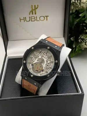 All Brown Leather Strap Hublot Watch