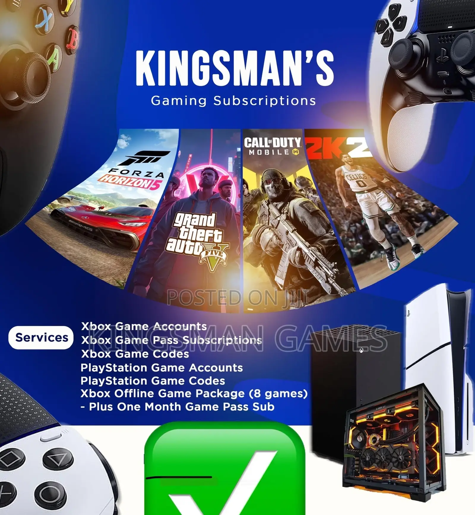 Xbox Series S and X, Xbox One S and X, Playstation Games