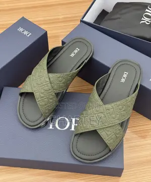 Dior Luxury Crossed Slipper - Green