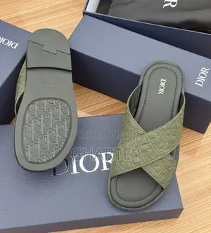 Dior Luxury Crossed Slipper - Green