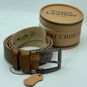 Premium Quality Men’S Leather Simple Buckle Belts - In Box