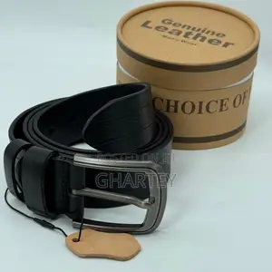 Men’S Premium Simple Buckle Belts || Black