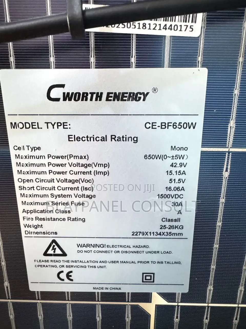 650w Monocrystalline Solar Panel