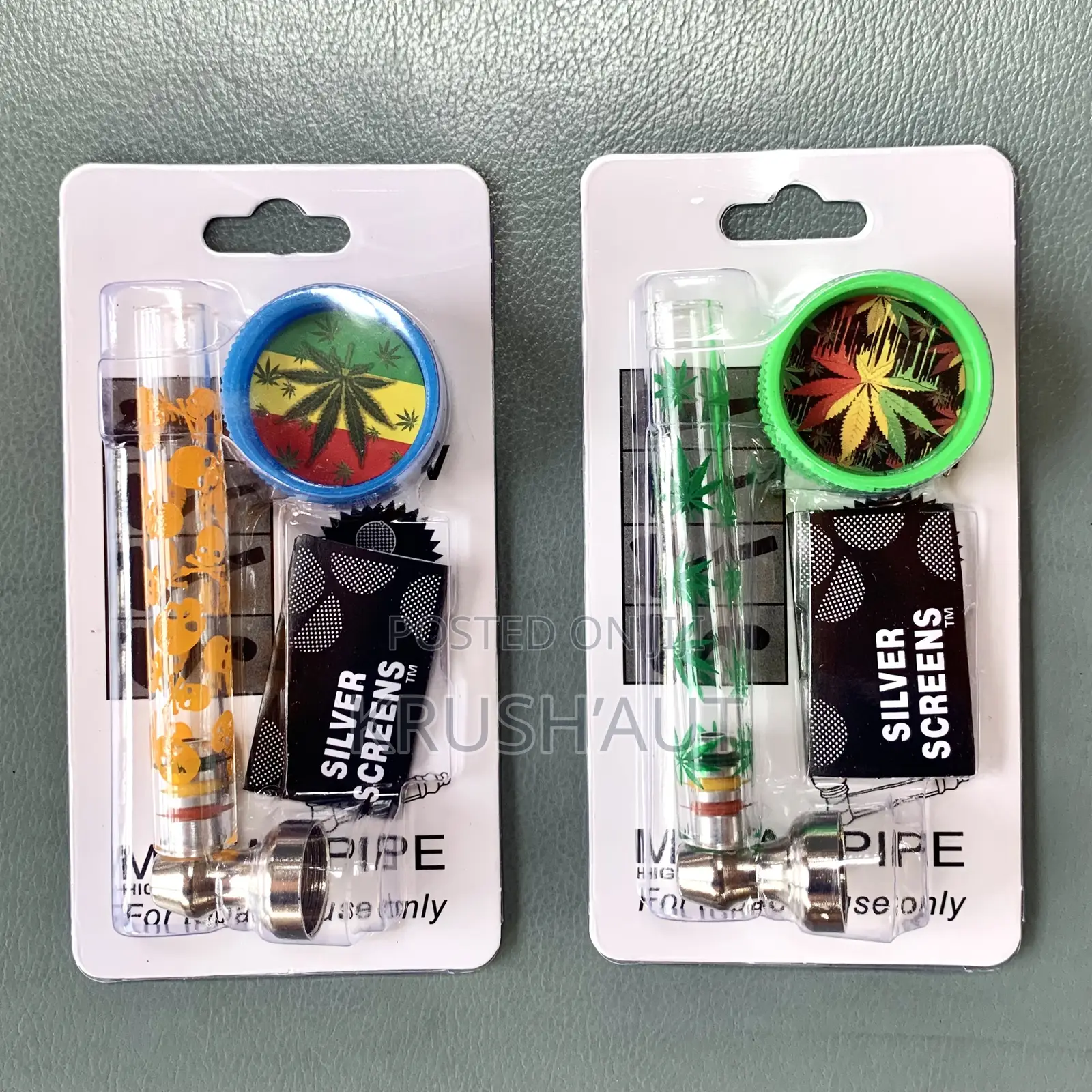 Pocket Glass Pipe With Screens Grinder