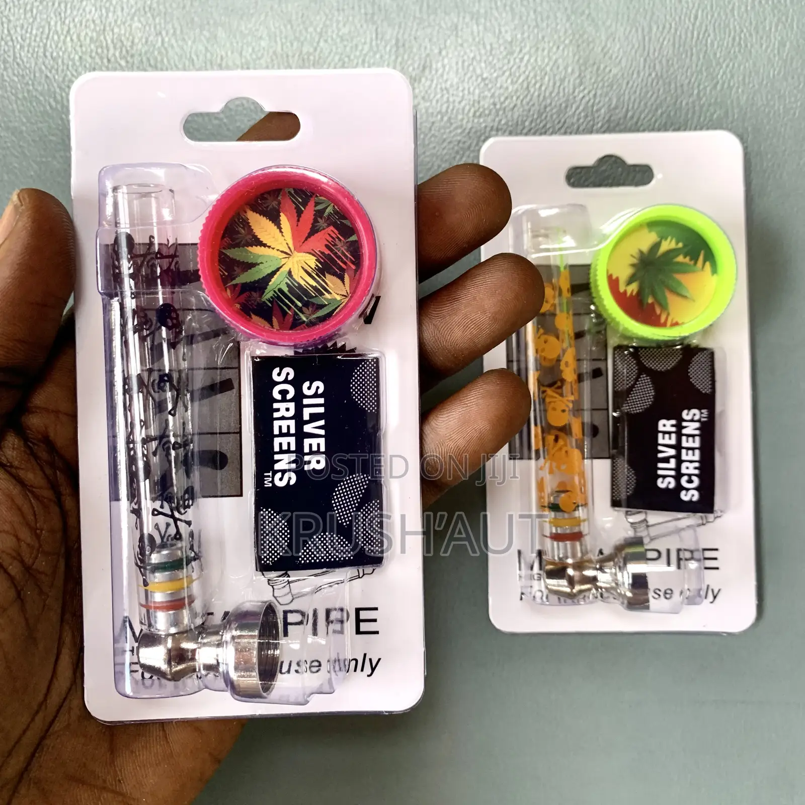Pocket Glass Pipe With Screens Grinder