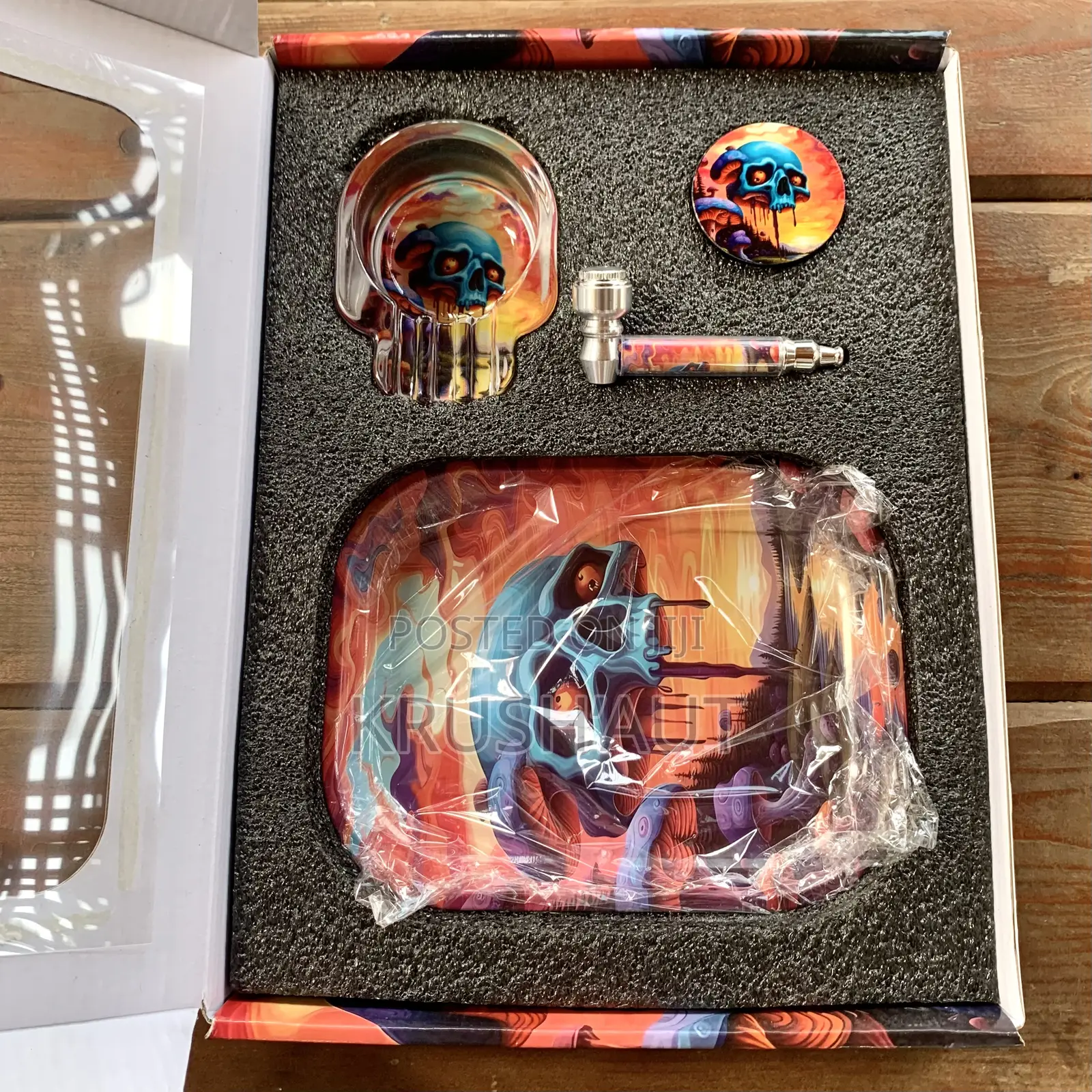 Smoke Set - Rolling Tray,Grinder,Pipe Ashtray