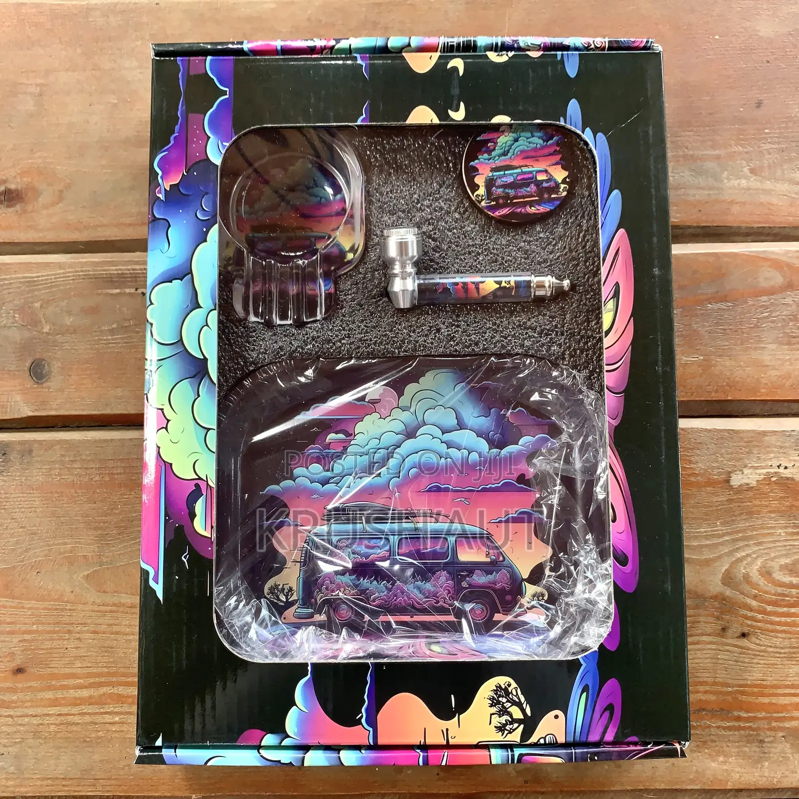 Smoke Set - Rolling Tray,Grinder,Pipe Ashtray