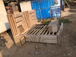 Super King Size Bed Frame With Side Drawers and Couch