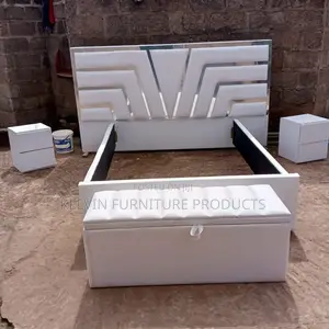Royal Double Bed Frame With Side Drawers and Couch