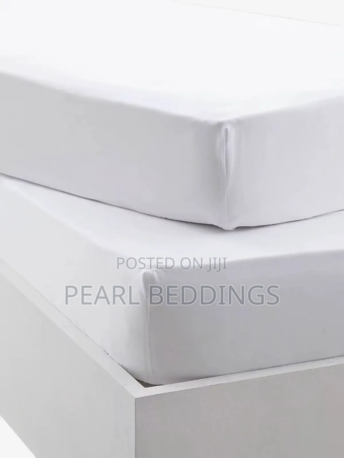 Premium Quality Cotton Fitted White Bedsheet Set Available