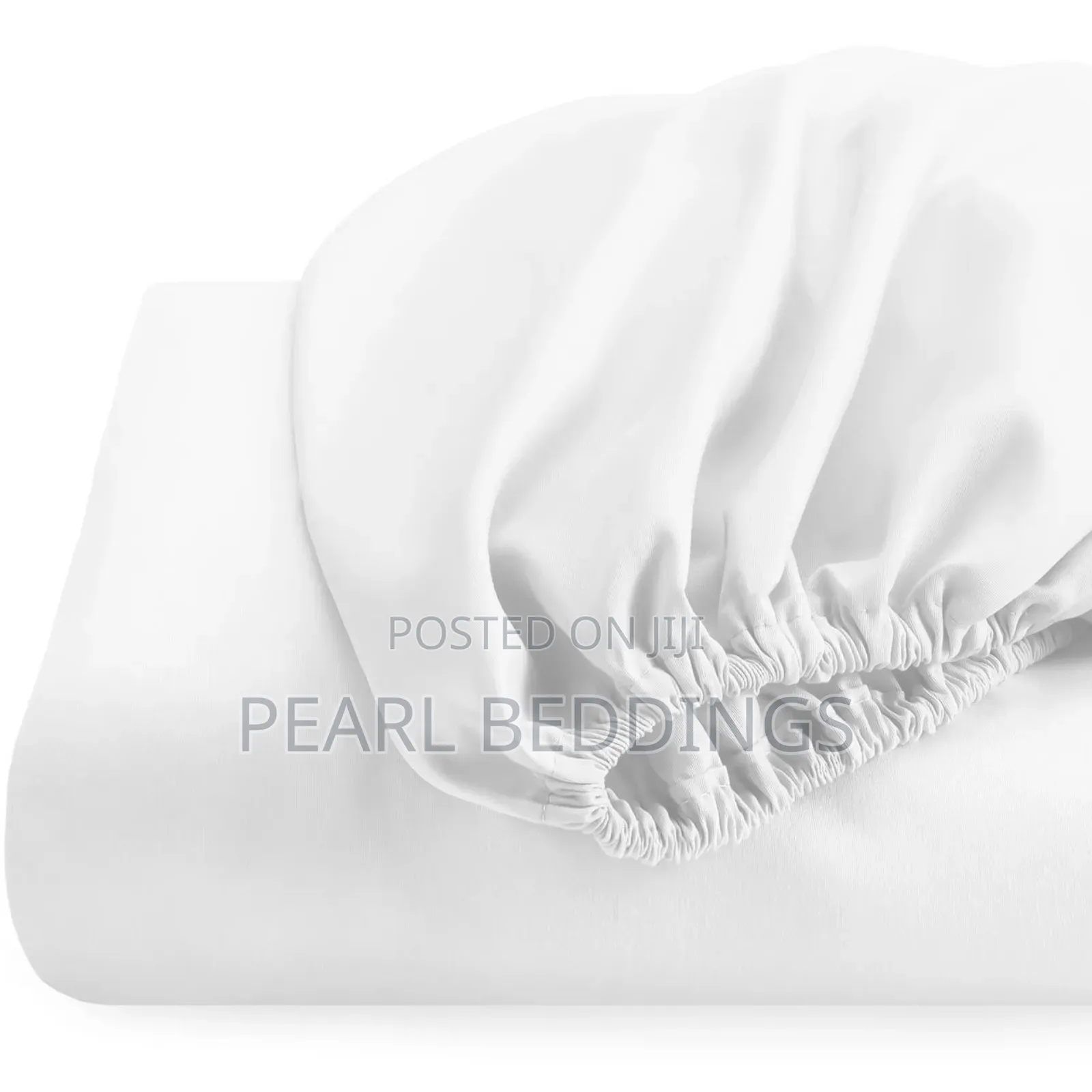 Premium Quality Cotton Fitted White Bedsheet Set Available